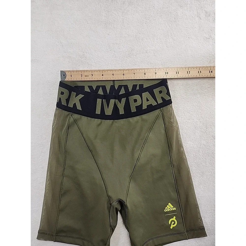 Adidas Ivy Park Peloton Women's Olive Green High Waisted Cycling Biker Shorts XS